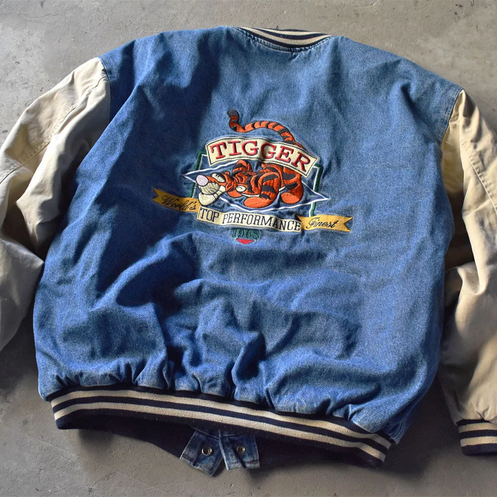 90’s Disney “Tigger” 中綿入り デニム スタジャン 240127