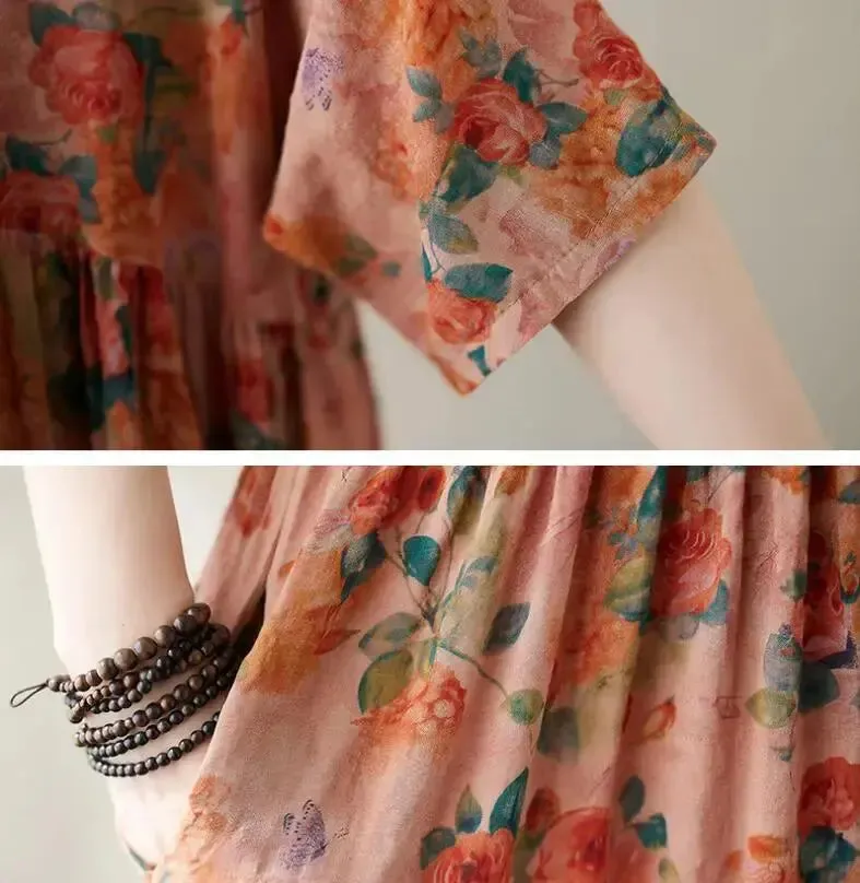 A-Line Summer Dress Cotton Dress in Soft Cotton Blend