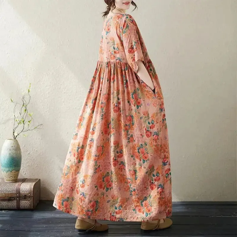 A-Line Summer Dress Cotton Dress in Soft Cotton Blend