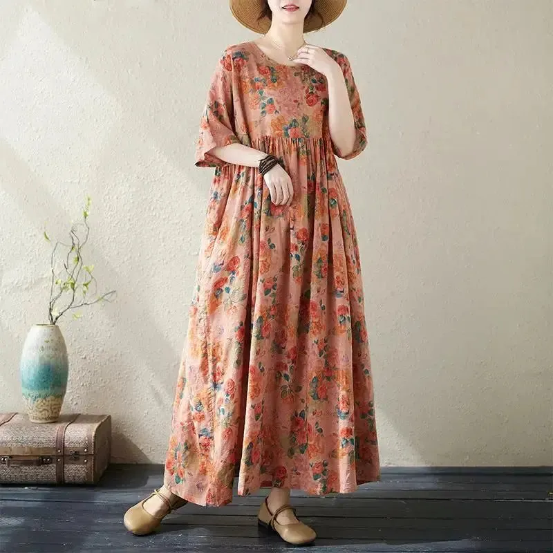 A-Line Summer Dress Cotton Dress in Soft Cotton Blend