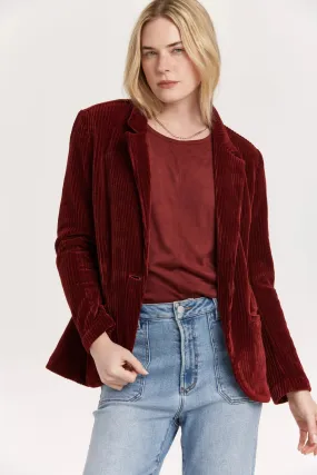 Aaliyah Welt Pocket Compote Chenille Blazer