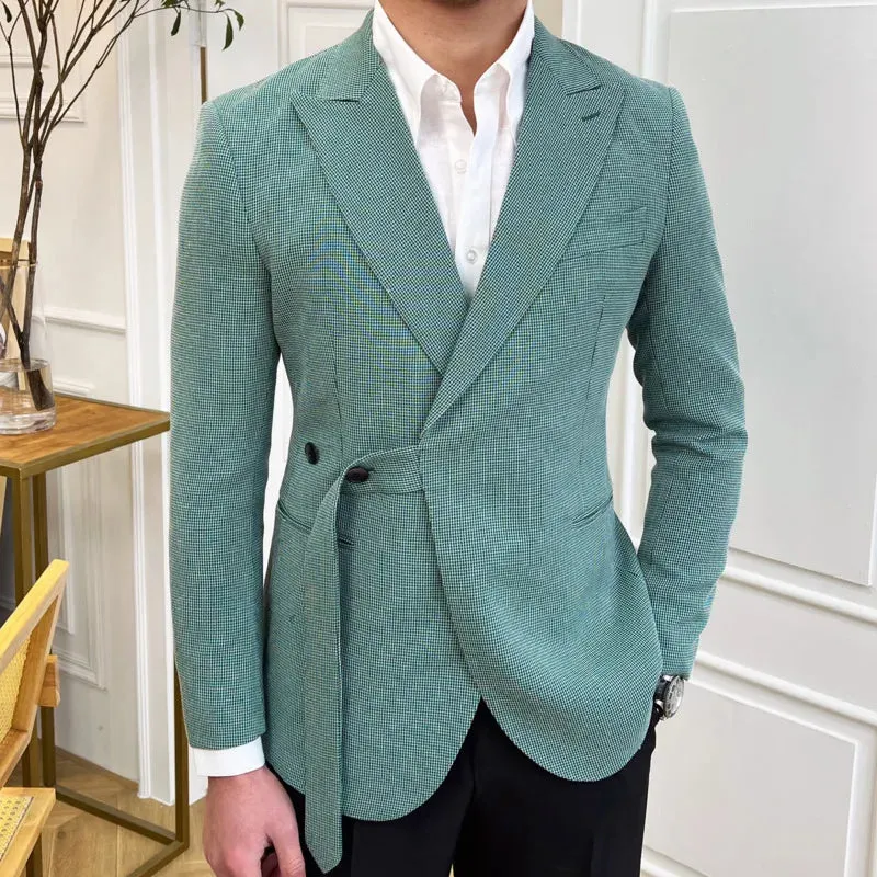 Aidase Men Lattice Blazer British Luxury Retro Lattice Men Blazer Hombre Mariage Homme Smoking Homme  Business Blazer Hombre Gentleman
