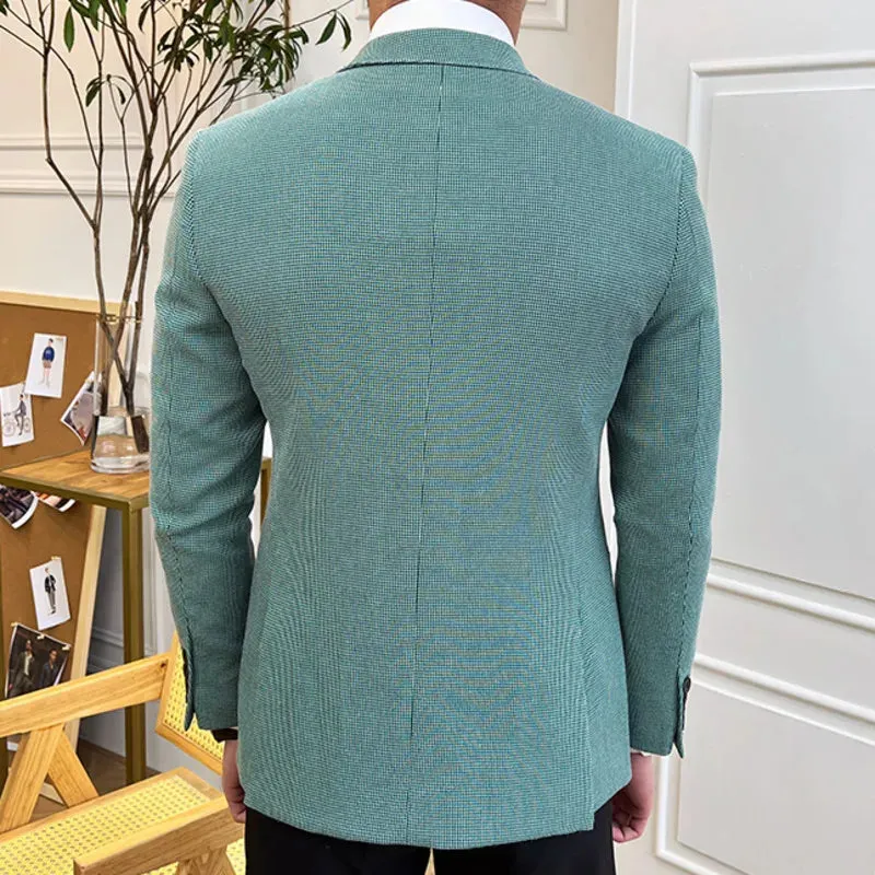 Aidase Men Lattice Blazer British Luxury Retro Lattice Men Blazer Hombre Mariage Homme Smoking Homme  Business Blazer Hombre Gentleman