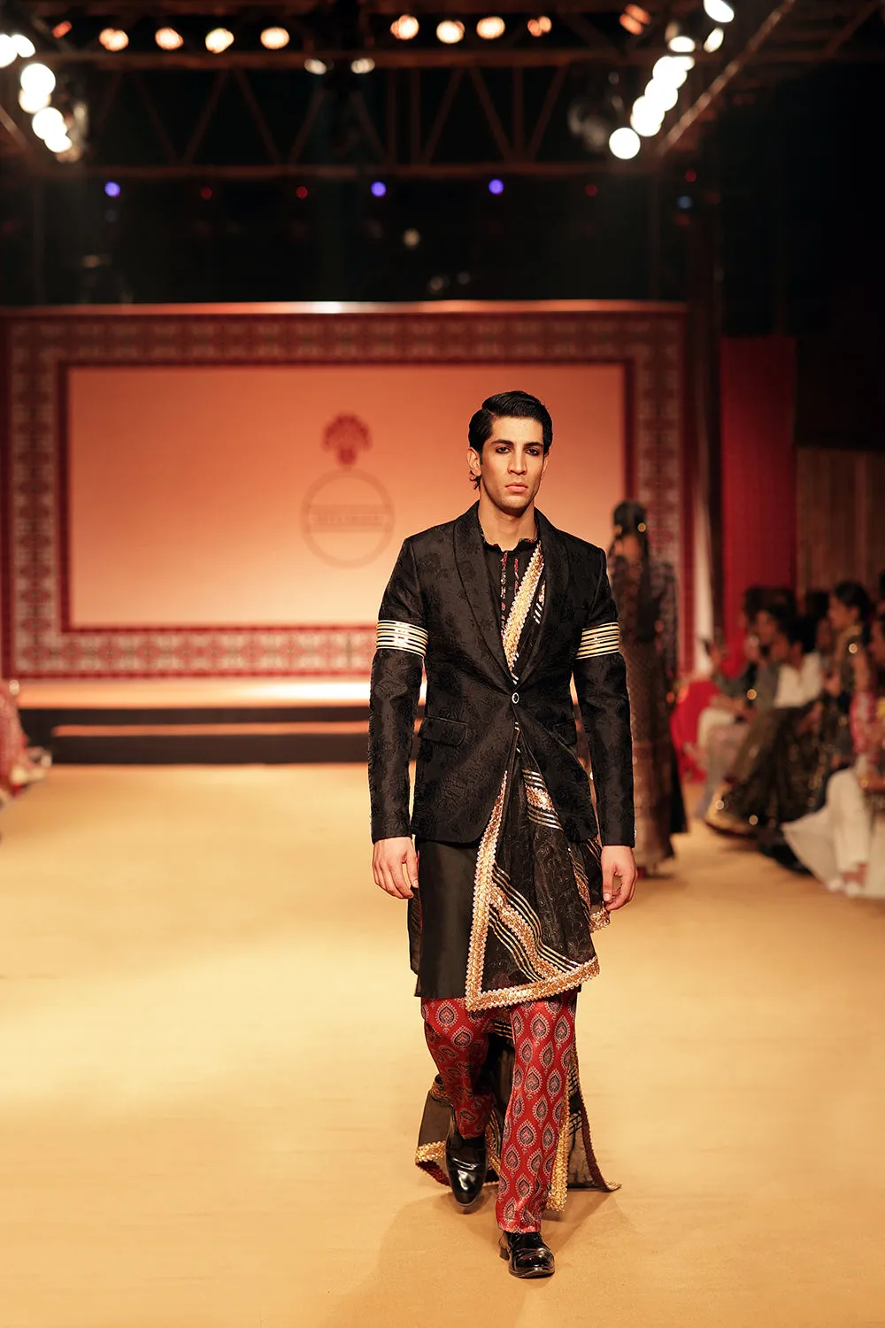 Ajrakh Jacquard Blazer With Ajrakh Pants 