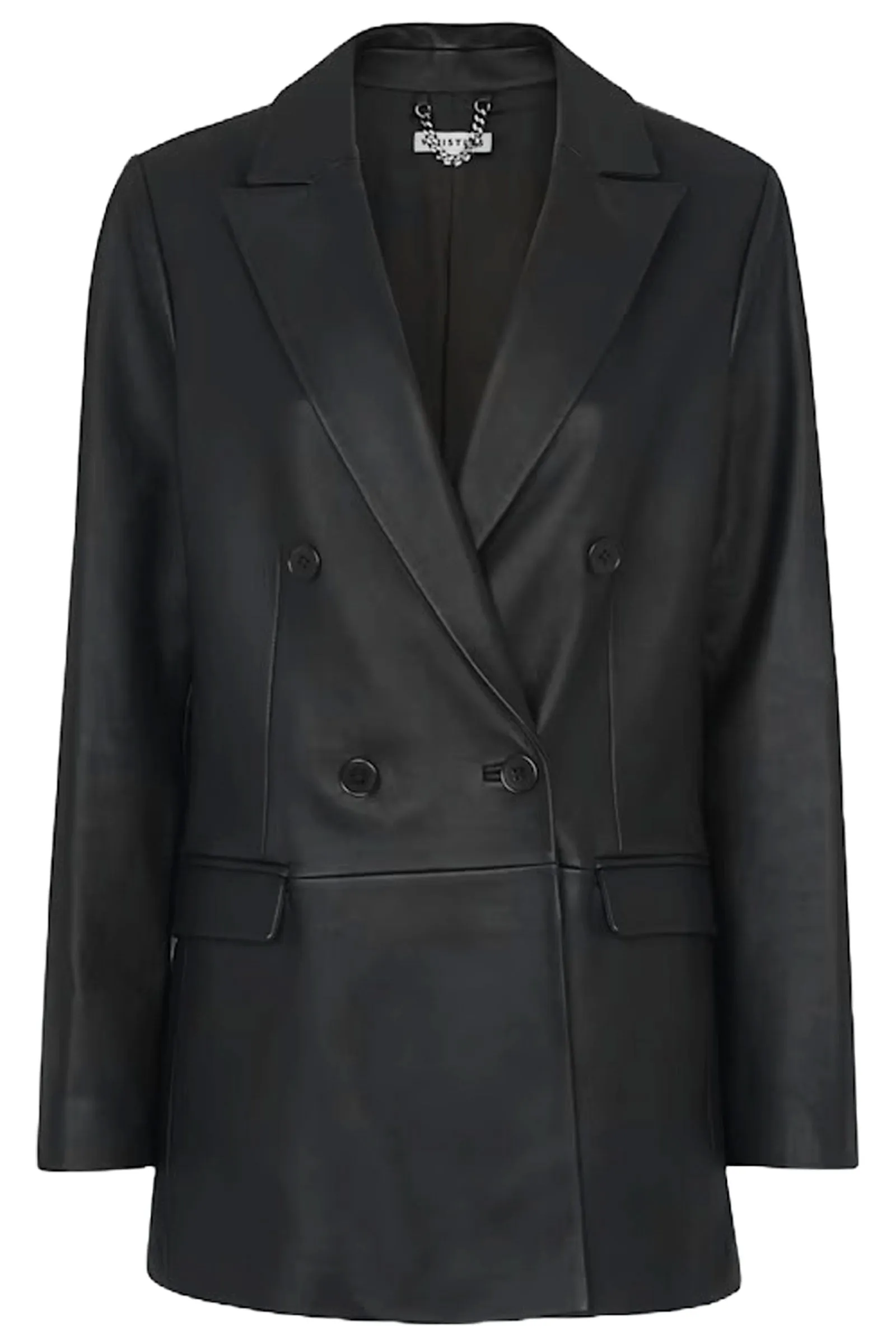 Aliza Waisted Leather Blazer