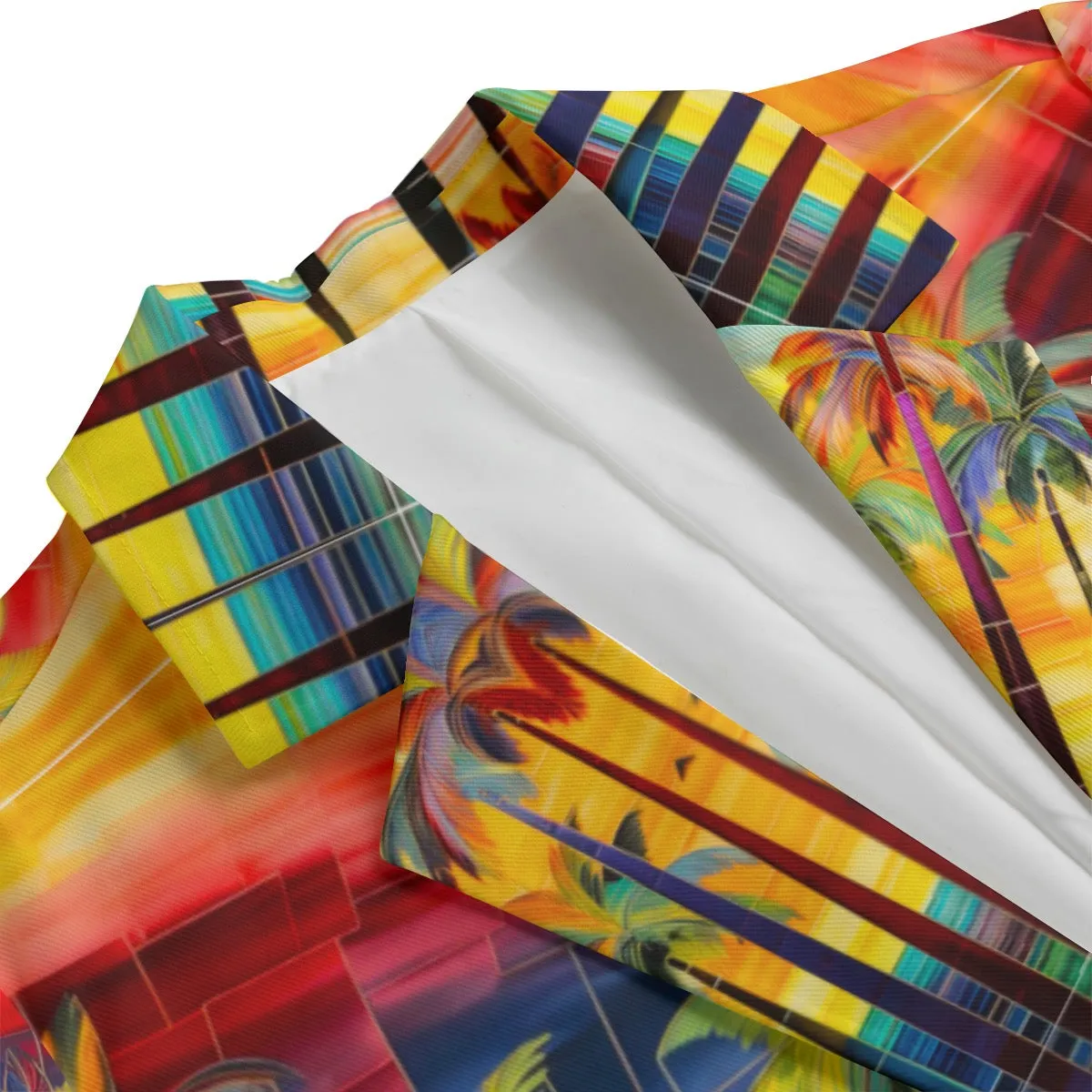 All-Over Print Women's Leisure Blazer | 245GSM Cotton summer palm