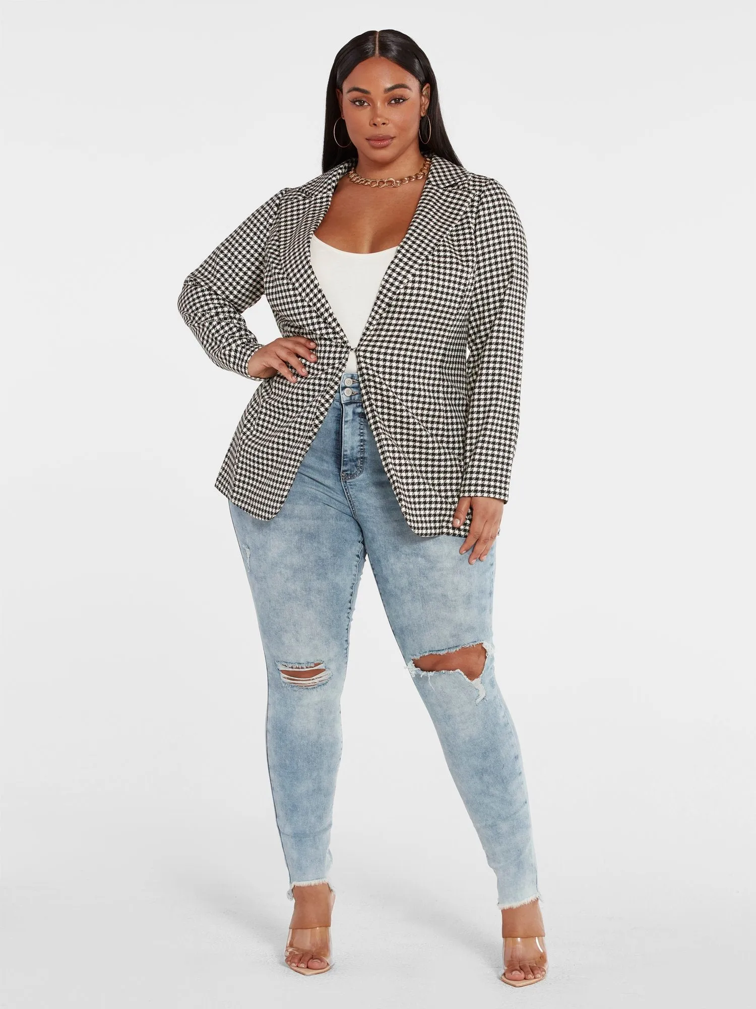 Antoinette Houndstooth Blazer