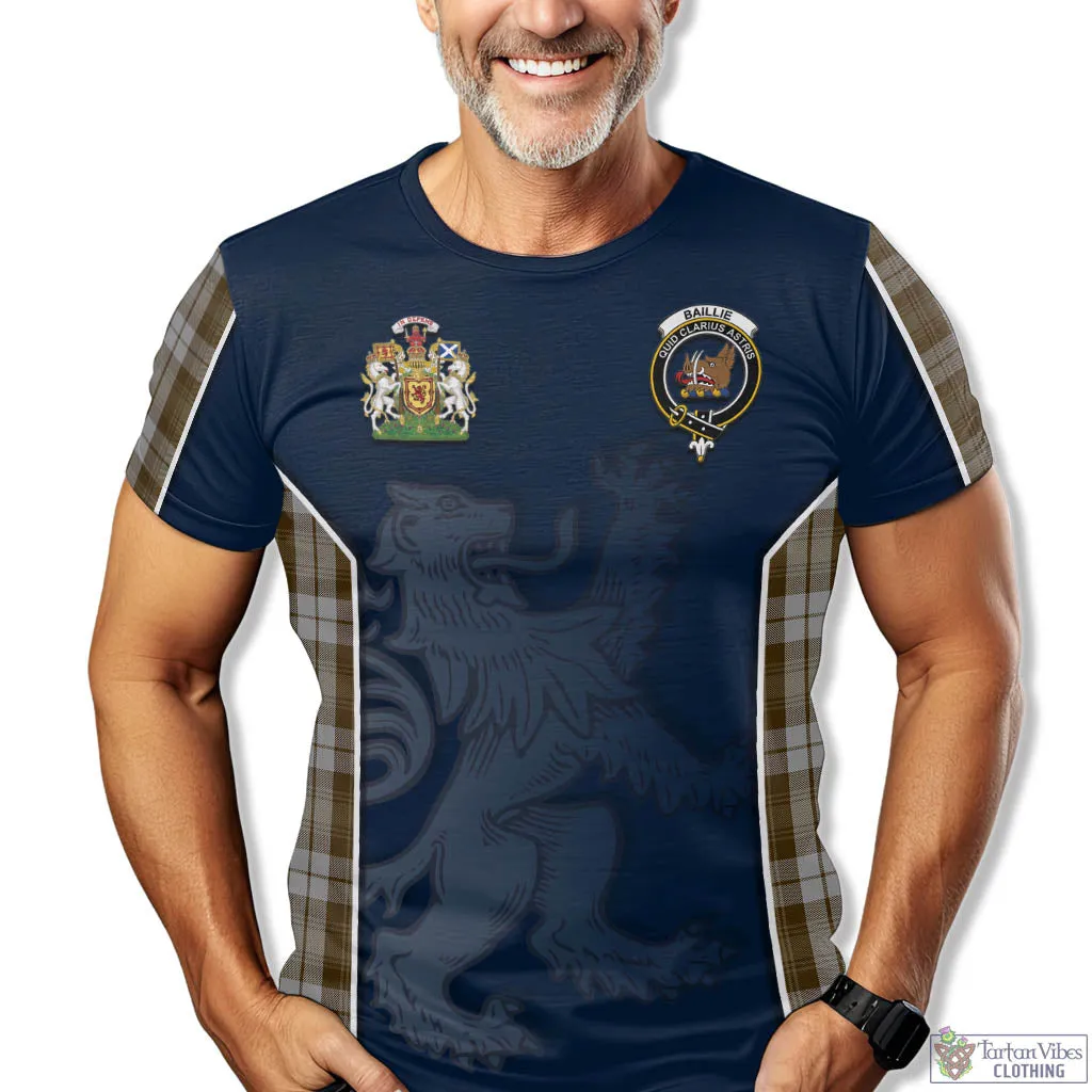 Baillie Dress Tartan T-Shirt with Family Crest and Lion Rampant Vibes Sport Style