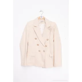 Beige blazer med "guld" knapper