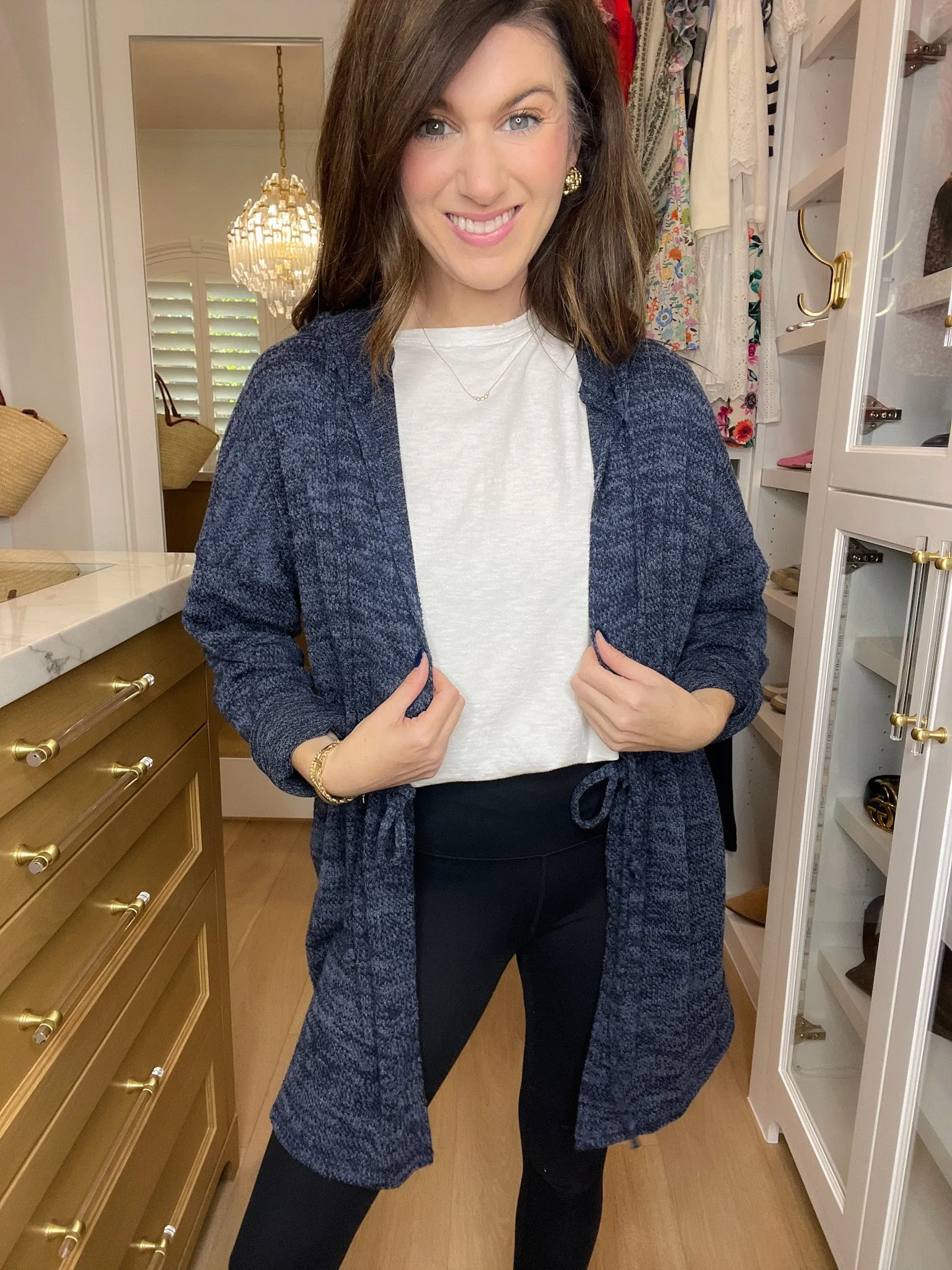 *BELLES & DOORBUSTER* No Plans Hooded Cardigan in Navy *FINAL SALE*