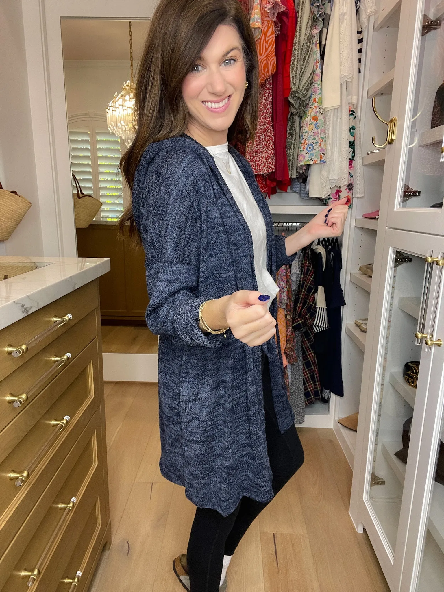*BELLES & DOORBUSTER* No Plans Hooded Cardigan in Navy *FINAL SALE*