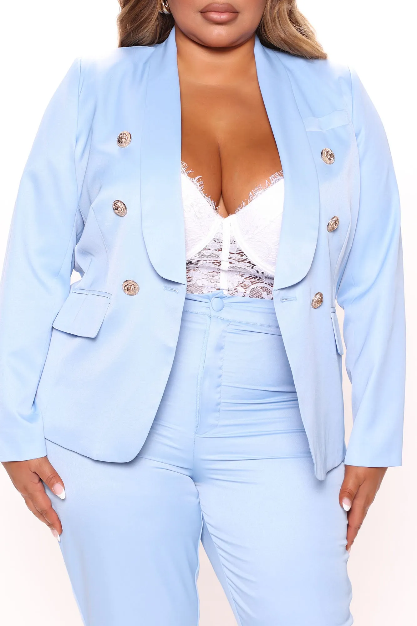 Big Promotion Blazer Pant Set 30 - Light Blue