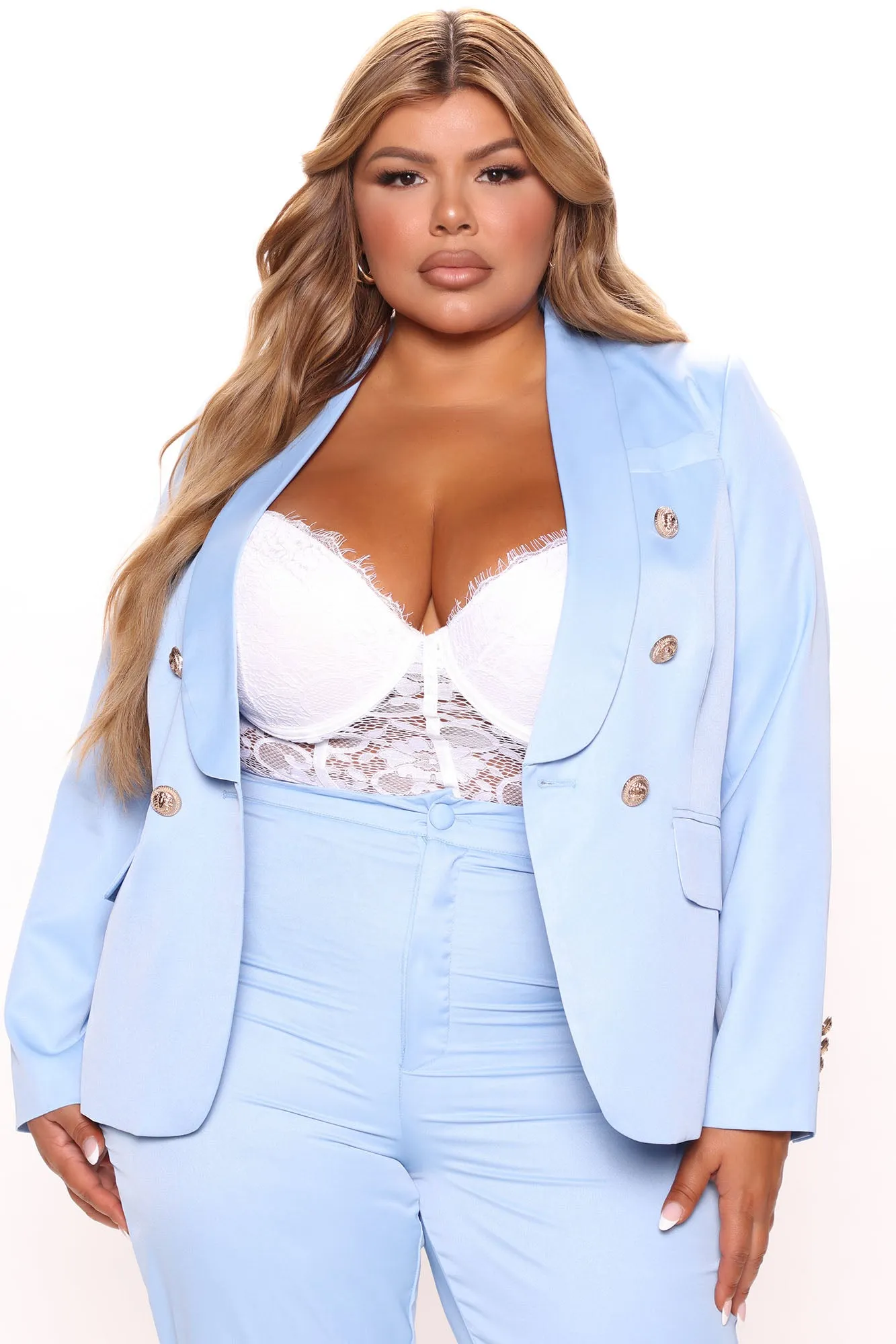 Big Promotion Blazer Pant Set 30 - Light Blue