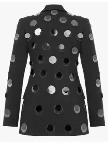 Black Blazer with Large Paillette Sequins