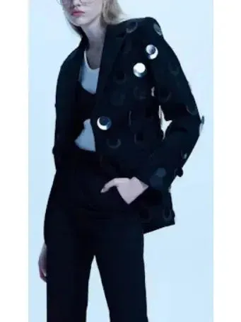 Black Blazer with Large Paillette Sequins