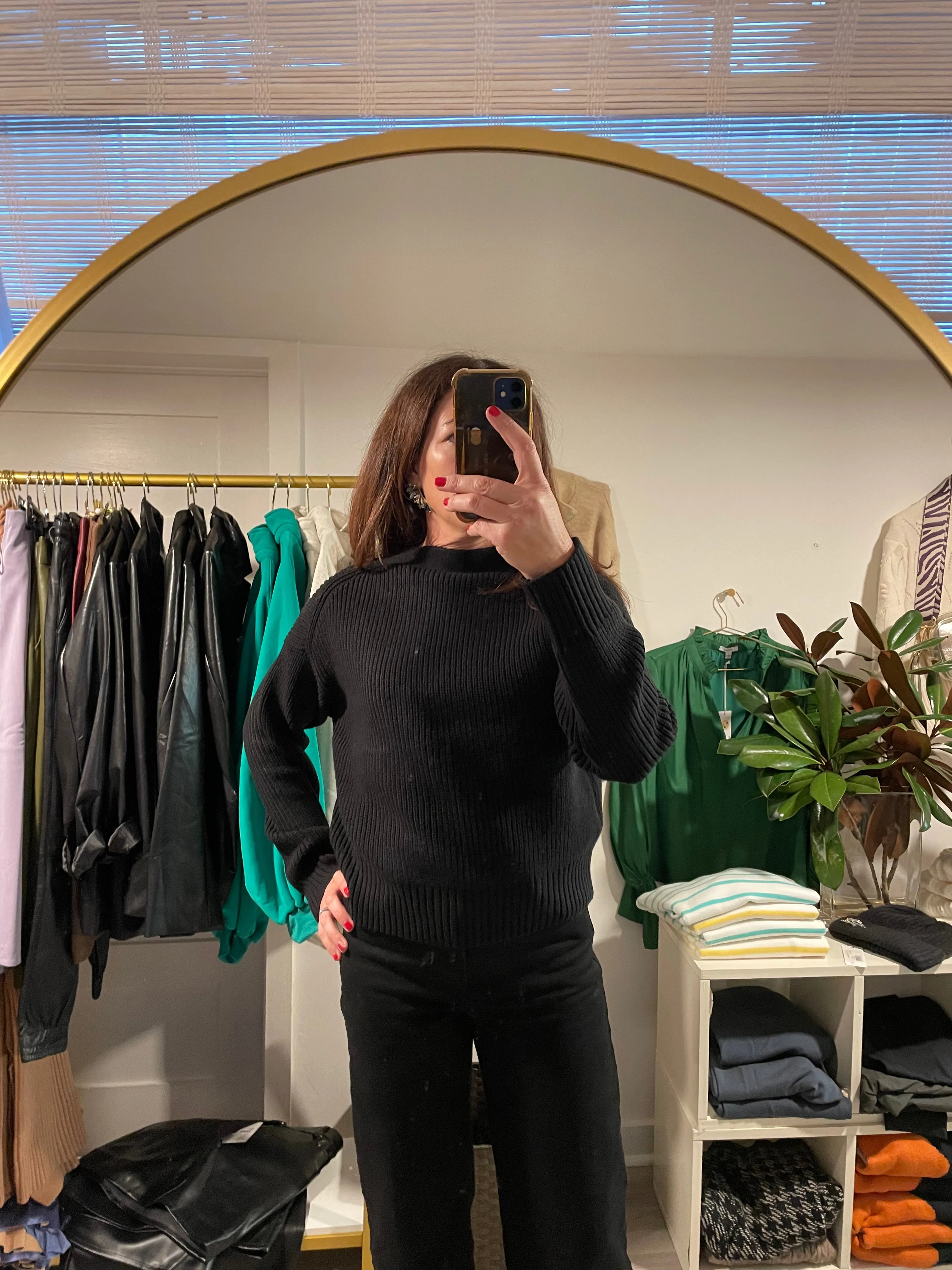 Black Cardigan with Crystal Bows