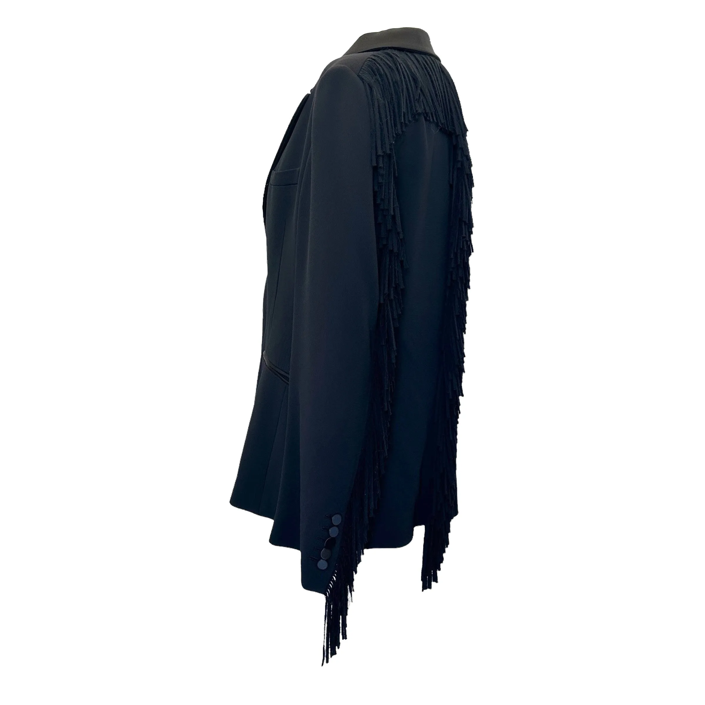 Black Fringed Blazer - S/M