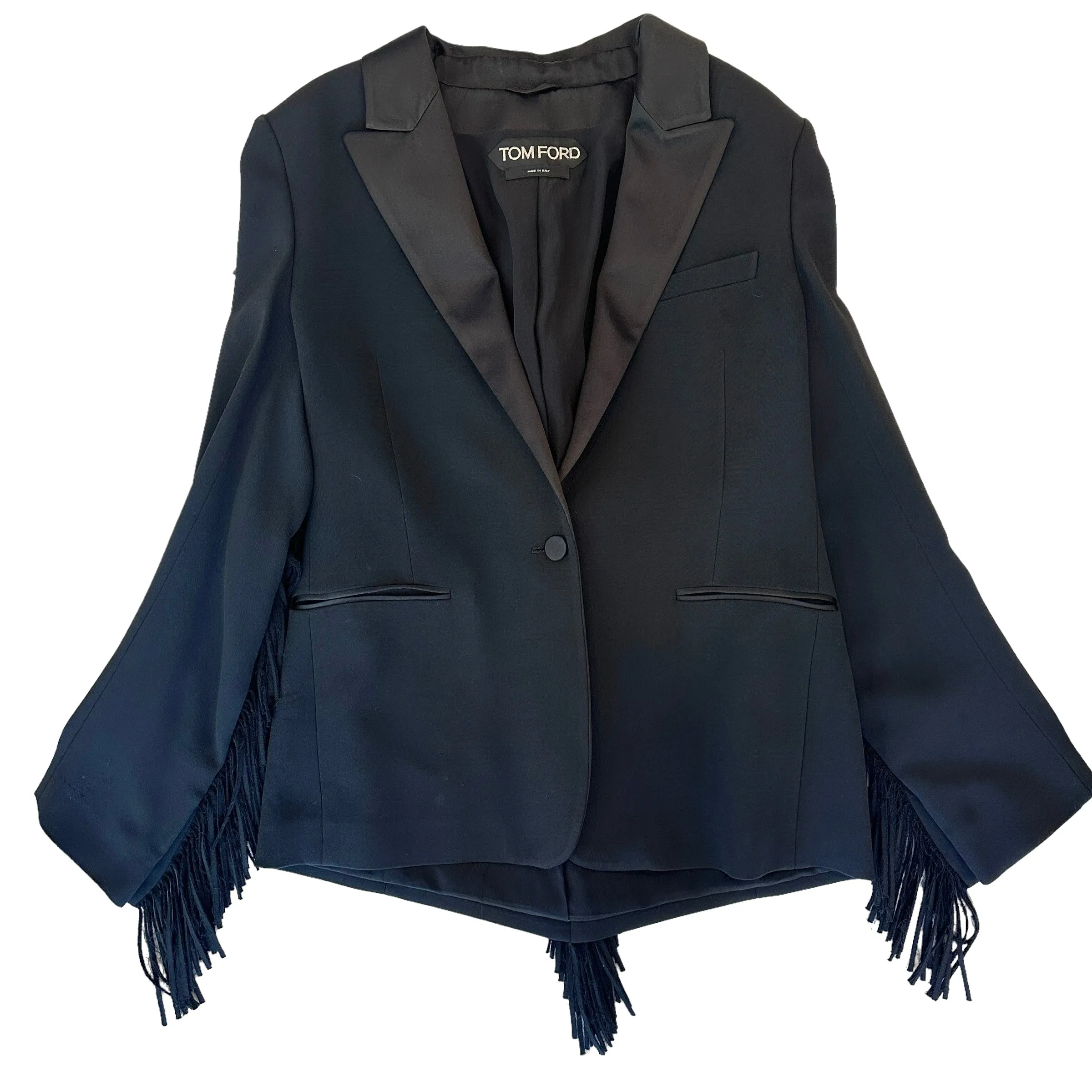 Black Fringed Blazer - S/M