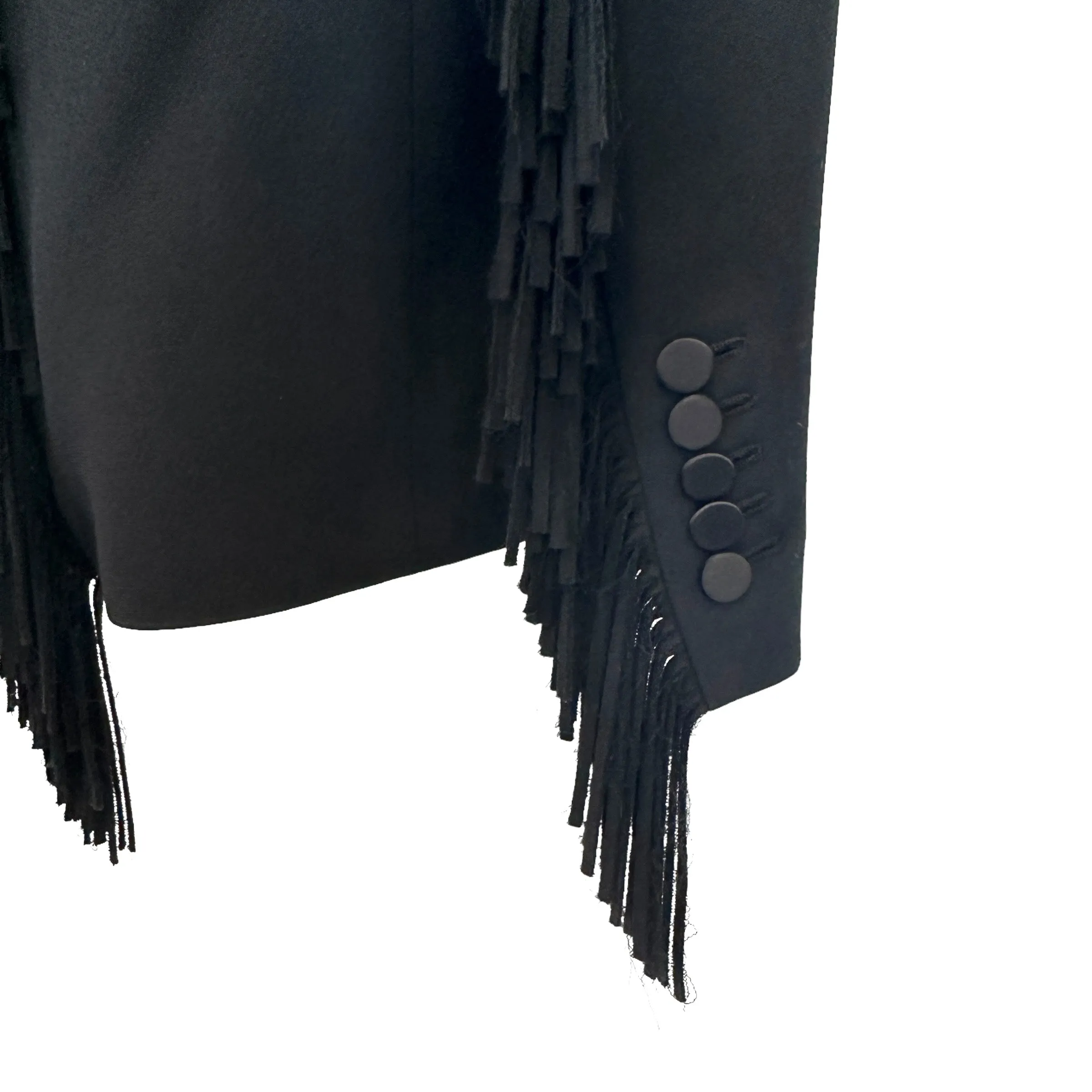 Black Fringed Blazer - S/M