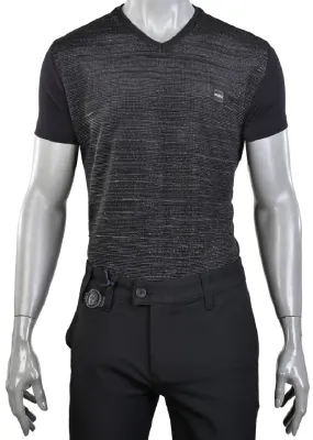 Black Midnight Shine V-neck Tee