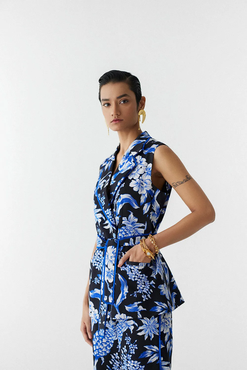 Black Pineapple Blazer & Pants Co-Ord