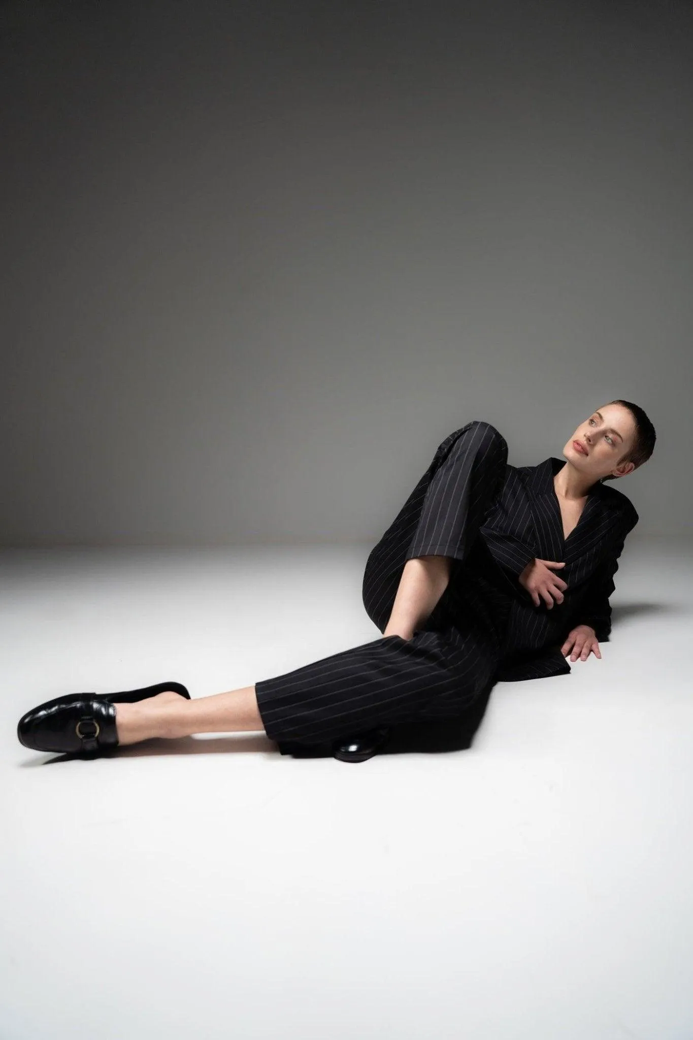 BLACK PINSTRIPE SUIT