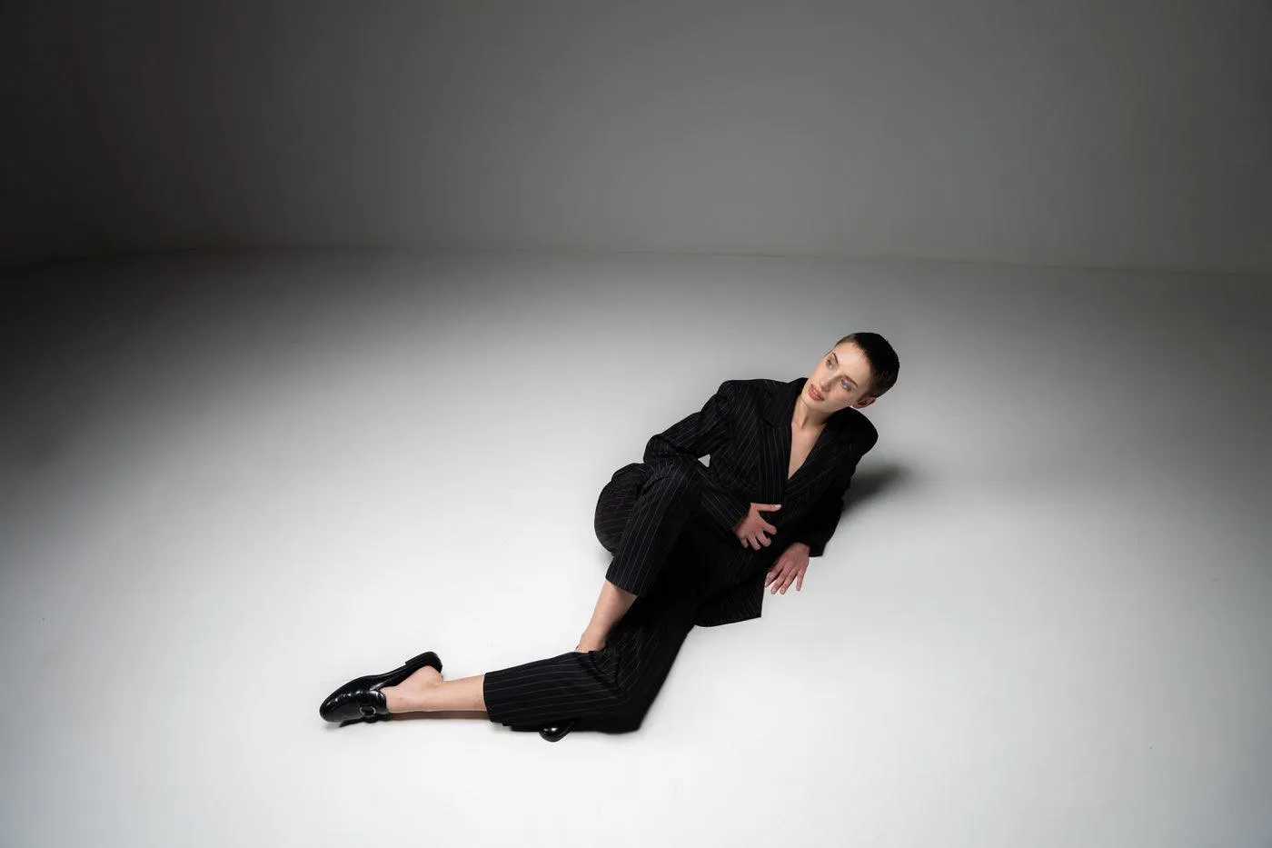 BLACK PINSTRIPE SUIT