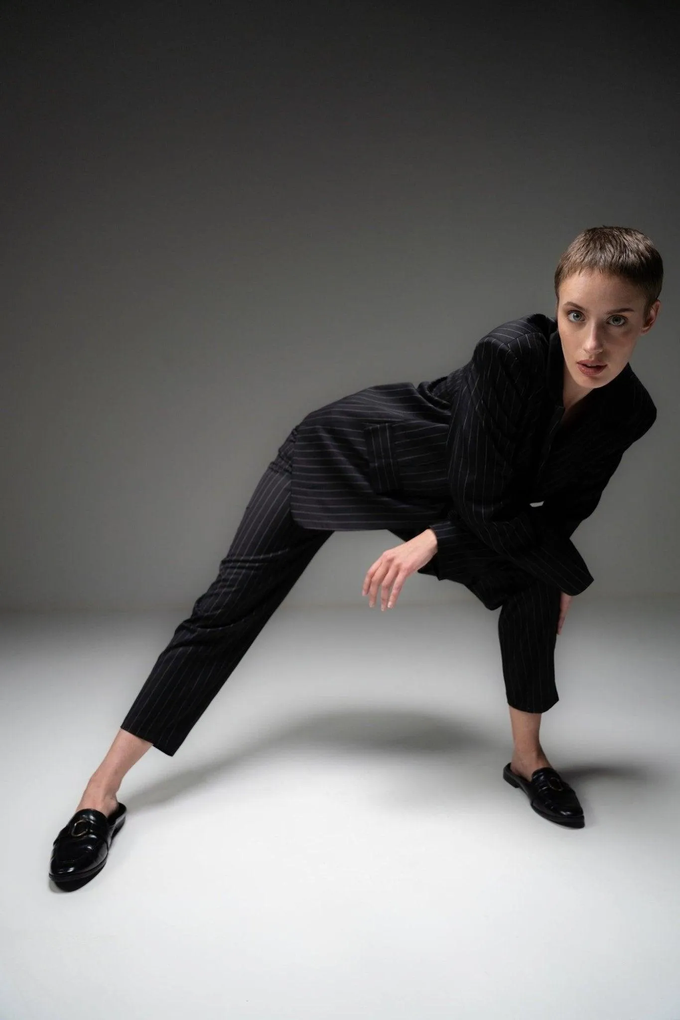 BLACK PINSTRIPE SUIT