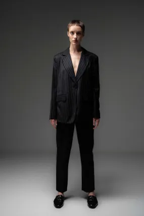 BLACK PINSTRIPE SUIT