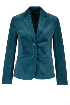 Blauwe blazer van katoen | Zilch jacket petrol
