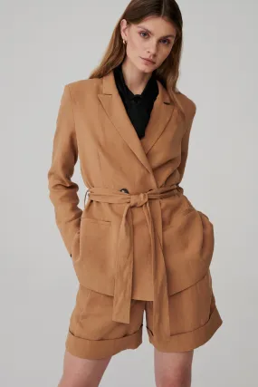 Blazer jacket in Tencel™ & linen / 18 / 07 / savanna