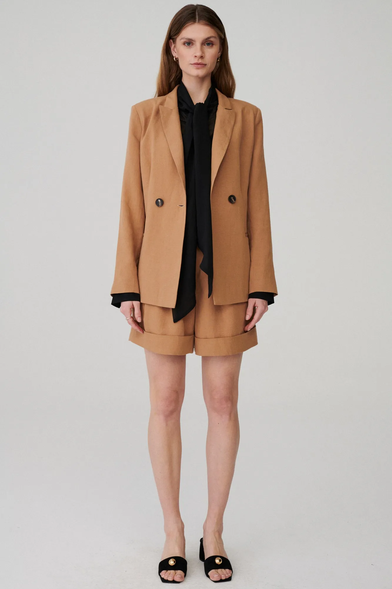 Blazer jacket in Tencel™ & linen / 18 / 07 / savanna