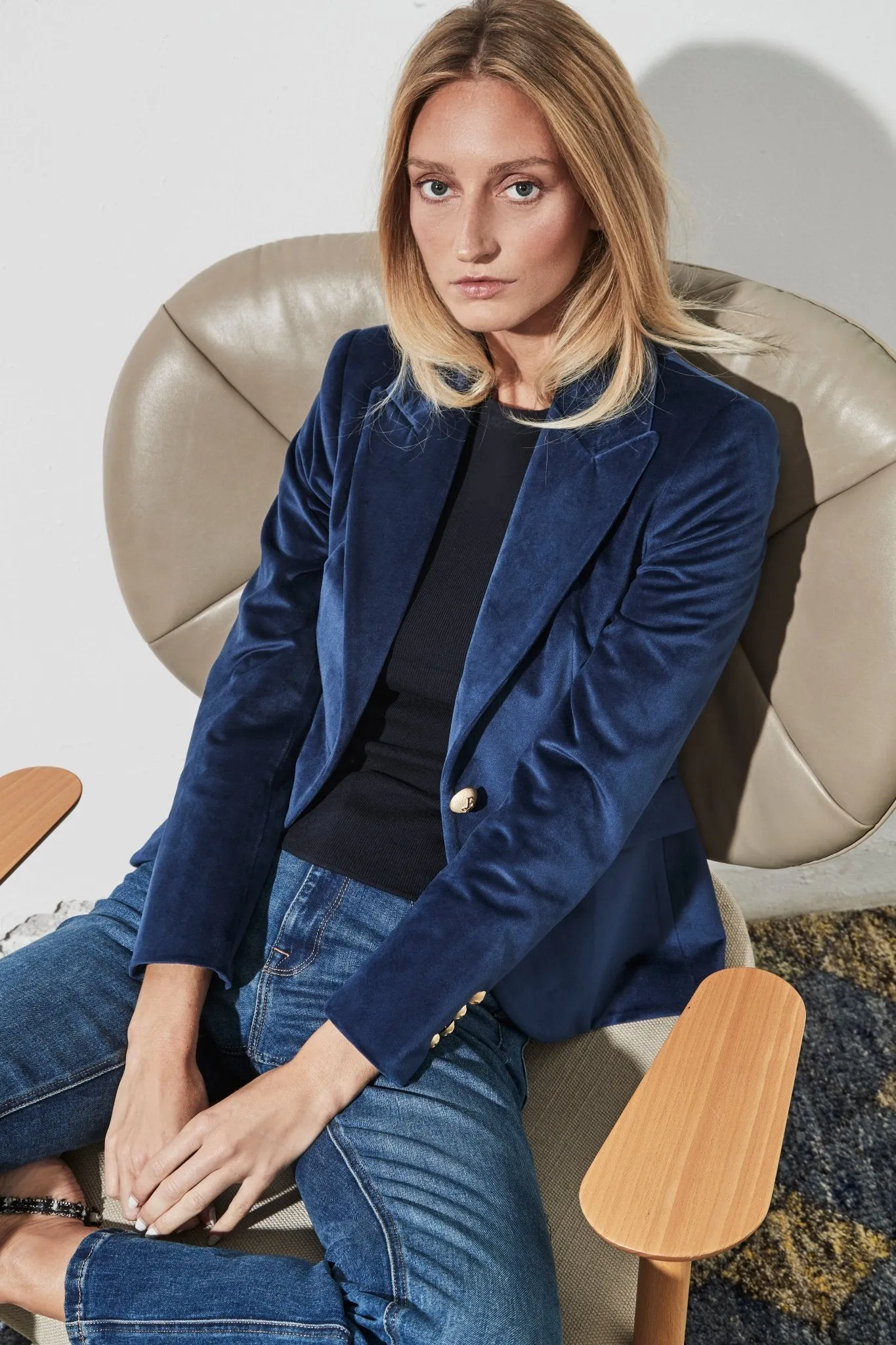 BLAZER TERCIOPELO MARINO HAYLEE