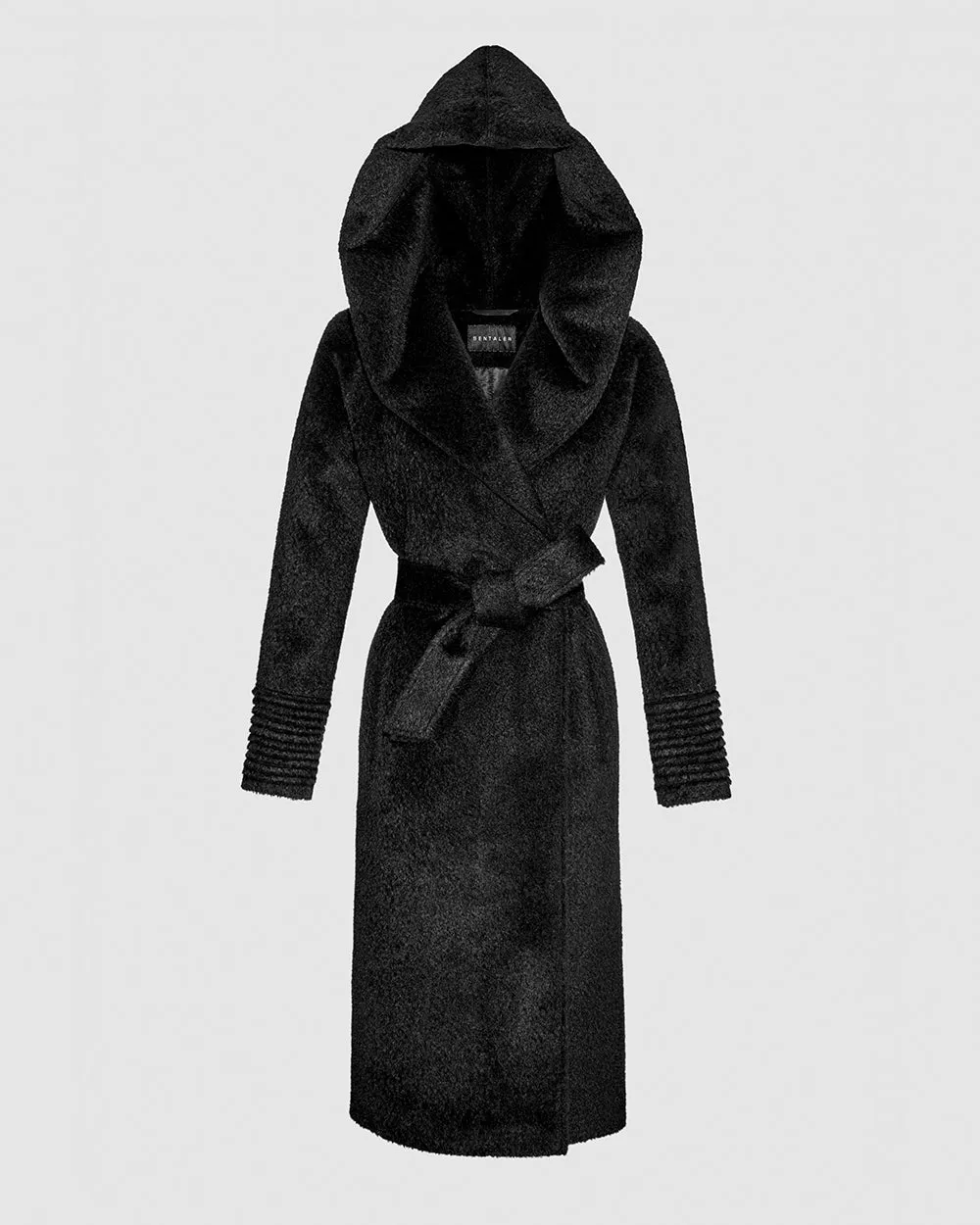 Bouclé Alpaca Long Hooded Coat