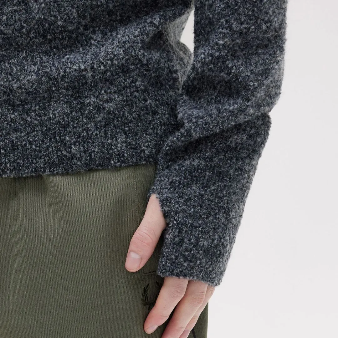 Boucle Crew Neck Jumper (Navy   Light Ice)