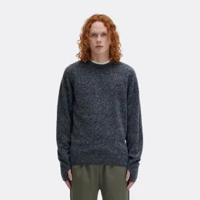 Boucle Crew Neck Jumper (Navy   Light Ice)