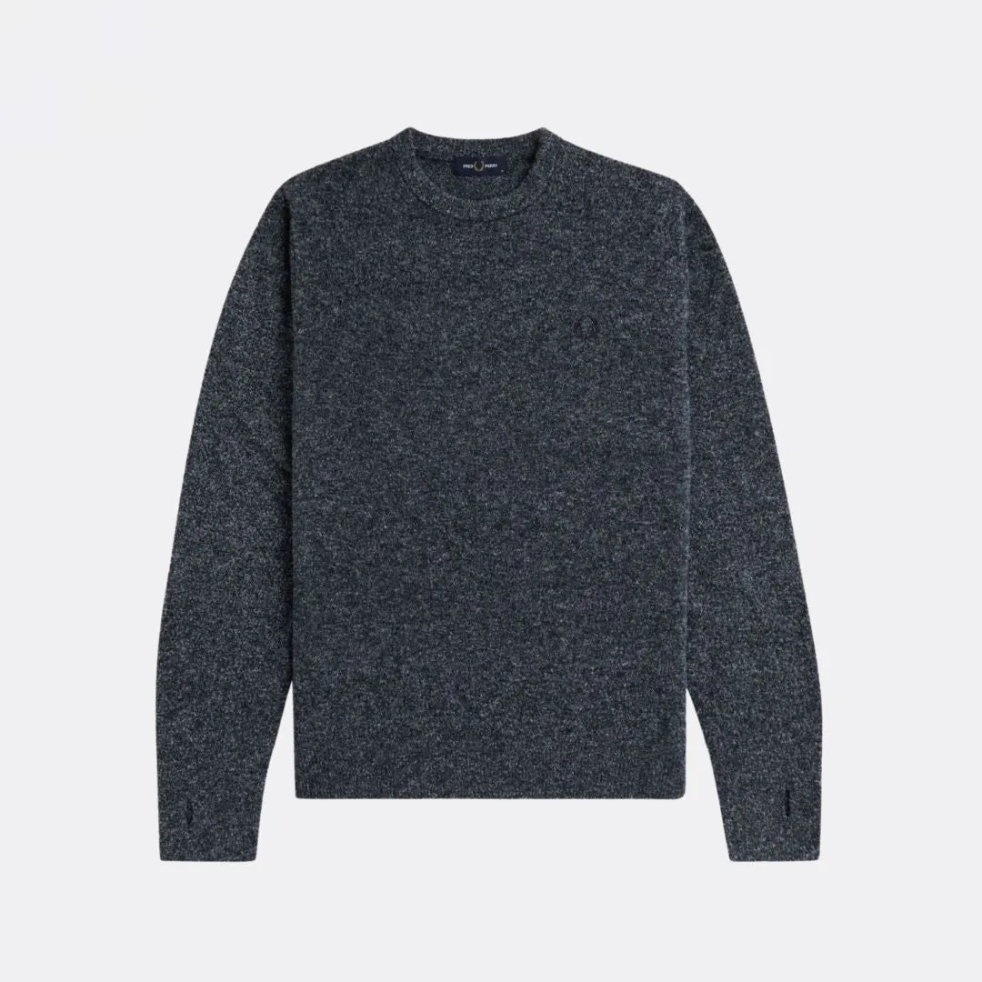 Boucle Crew Neck Jumper (Navy   Light Ice)