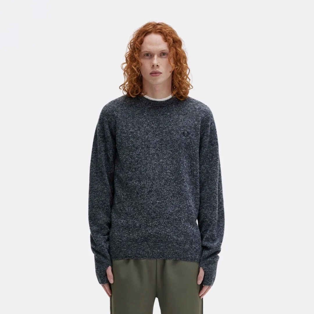 Boucle Crew Neck Jumper (Navy   Light Ice)