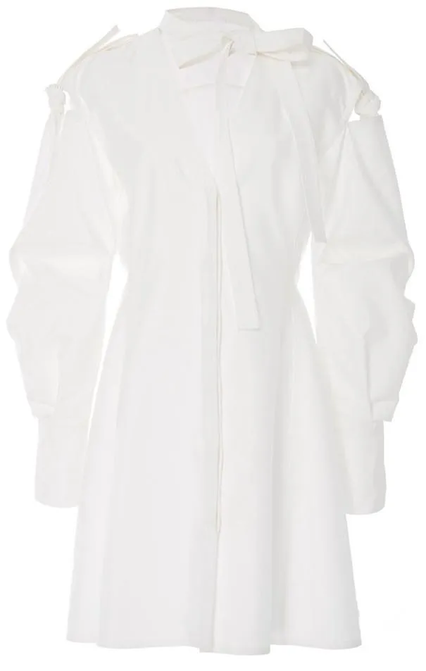 Boxy White Mini Shirt-Dress