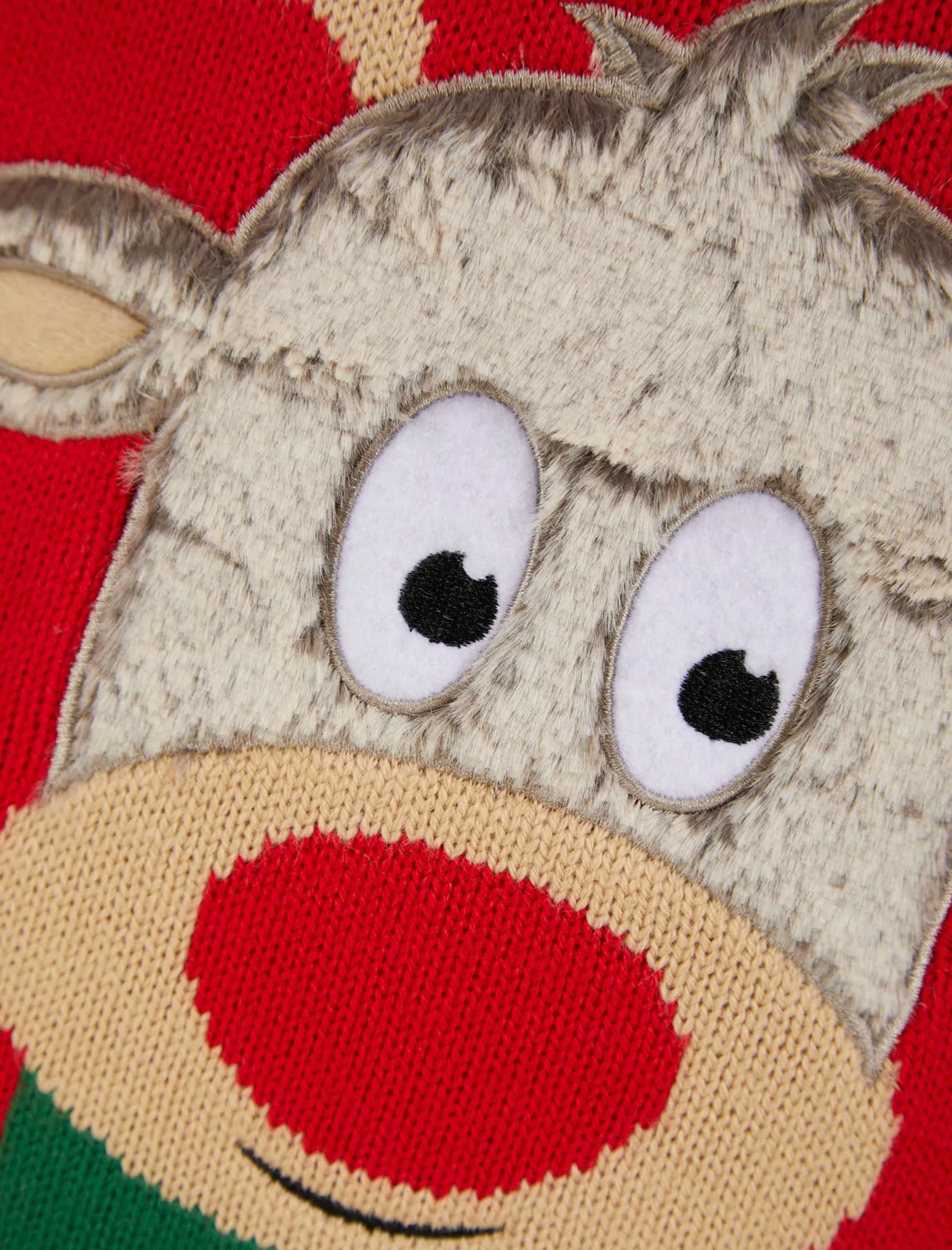 Boy's Cheeky Rudolph LED Light Up Novelty Christmas Jumper in Tokyo Red - Merry Christmas Kids (4-12yrs)