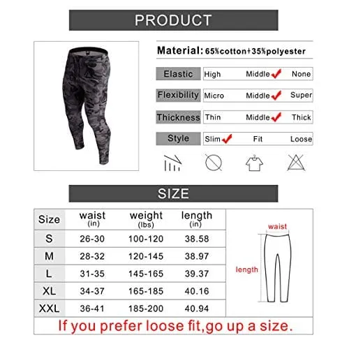 BROKIG Mens Zip Joggers Pants - Casual Gym Workout Track Pants Comfortable Slim Fit Tapered Sweatpants with Pockets (Small, Camo Grey)