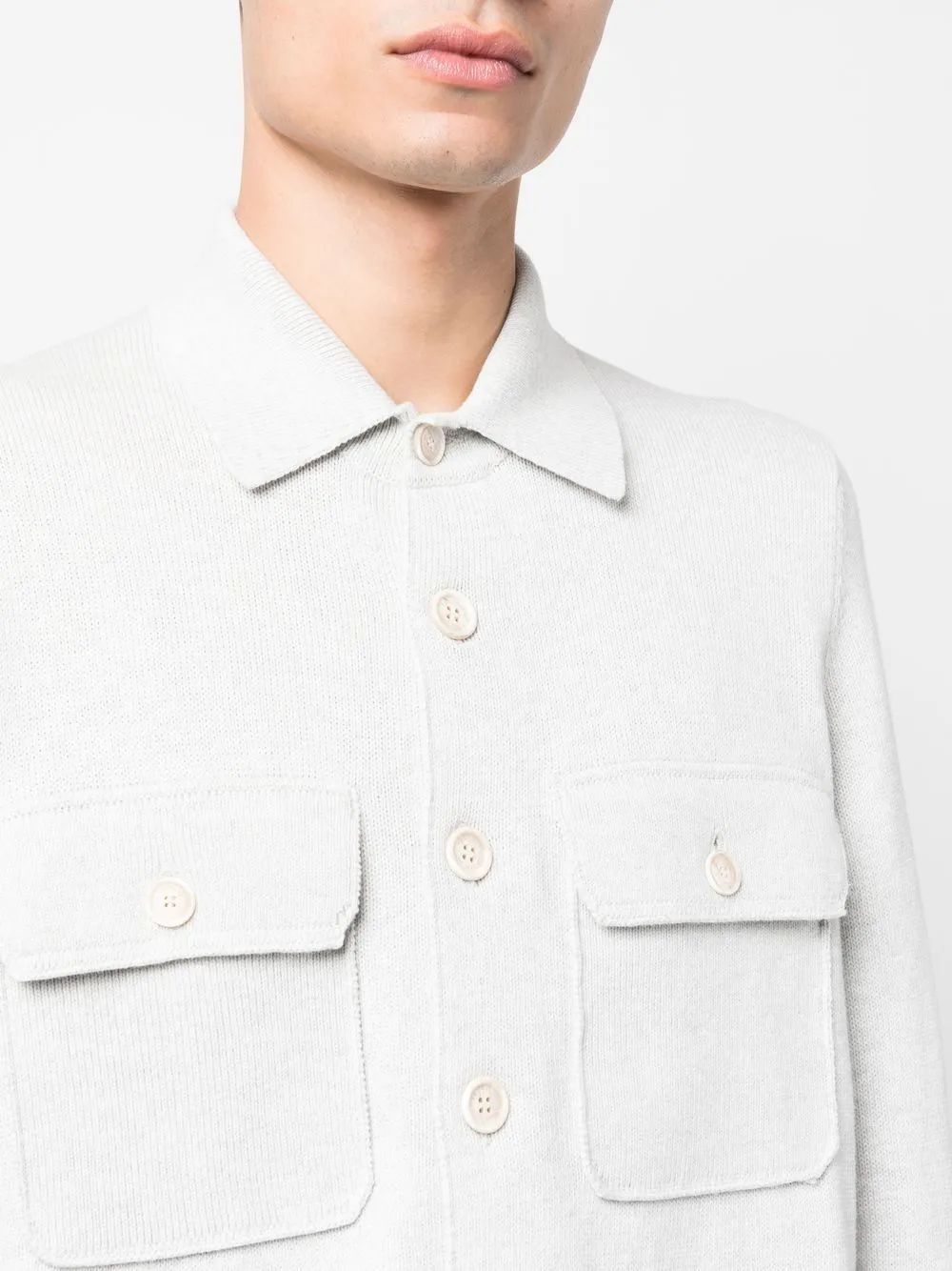Button-Up Long-Sleeve Cardigan