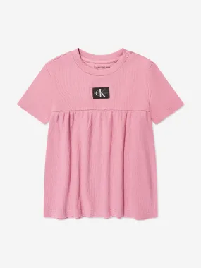 Calvin Klein Baby Girls Monogram Rib Dress in Pink
