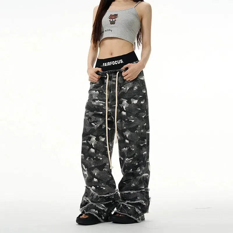 Camouflage Drawstring Cargo Pants