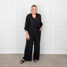 Cecile relaxed technical pant - black