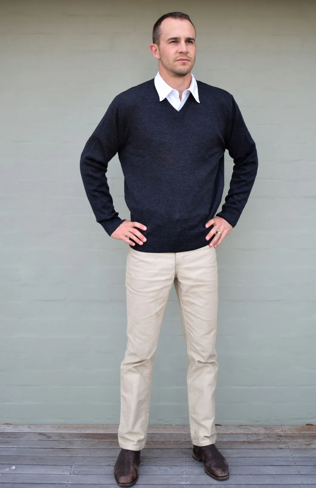 Classic Merino Wool V-Neck Jumper