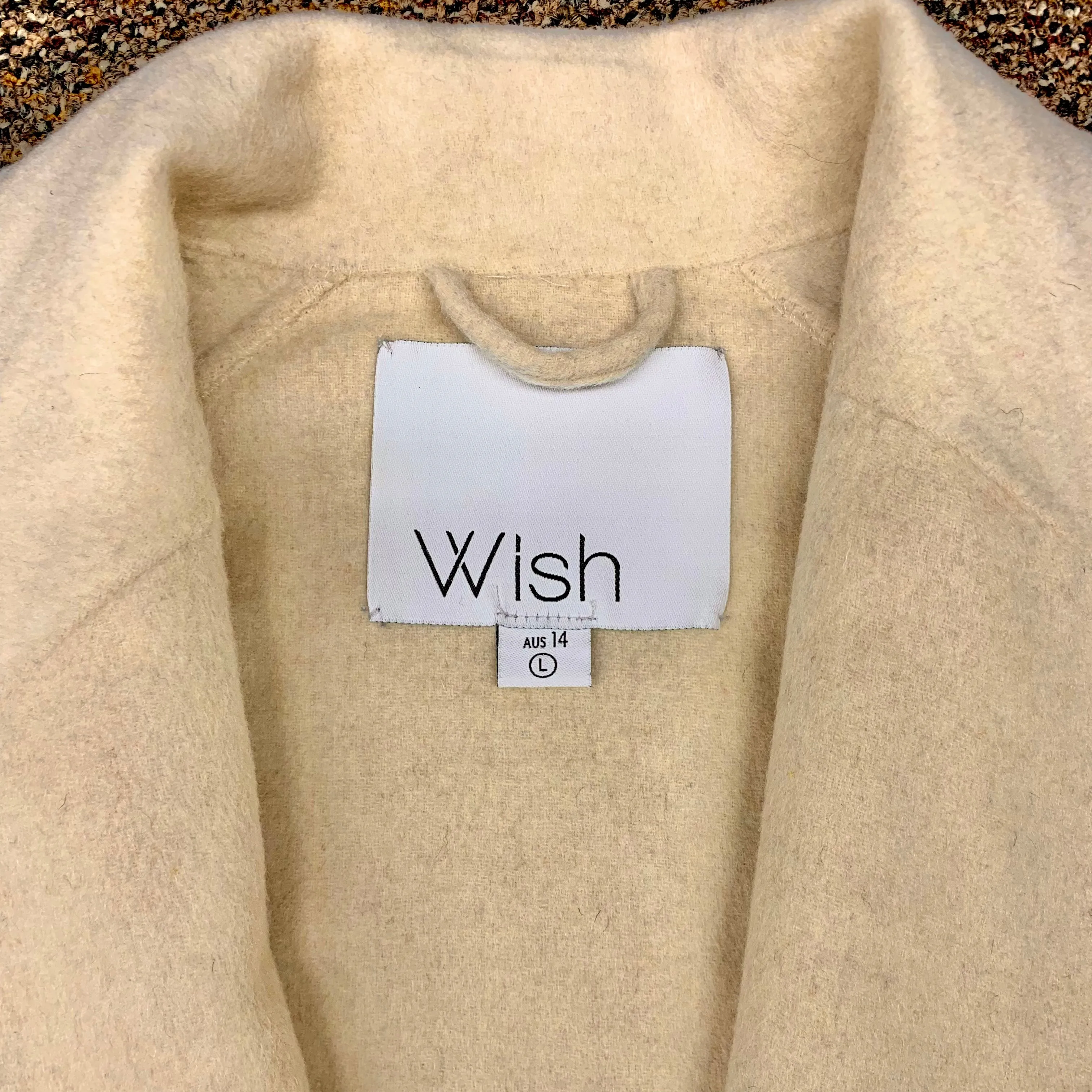 Coat Wool By Wish In Cream, Size: L