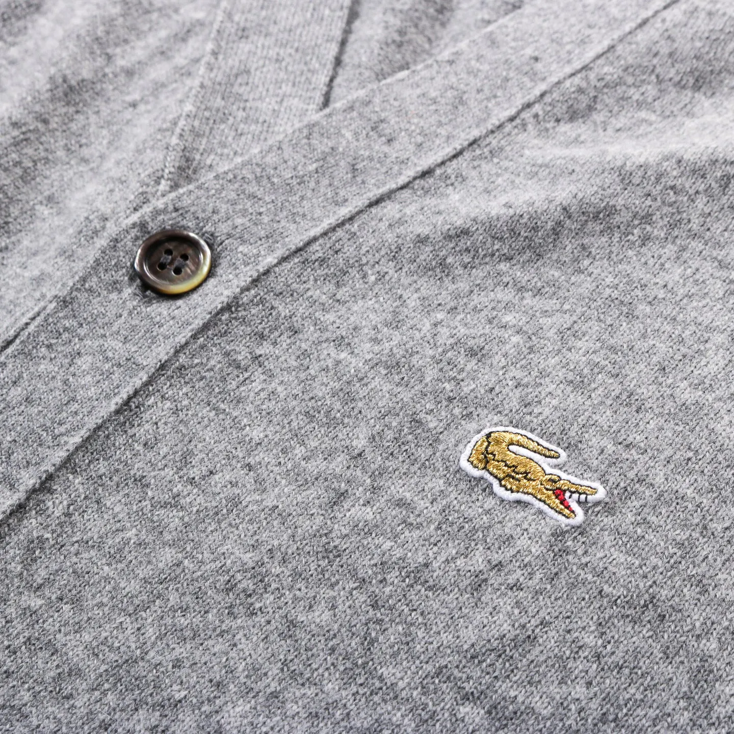 COMME DES GARCONS SHIRT N005 LACOSTE TWISTED CARDIGAN GREY