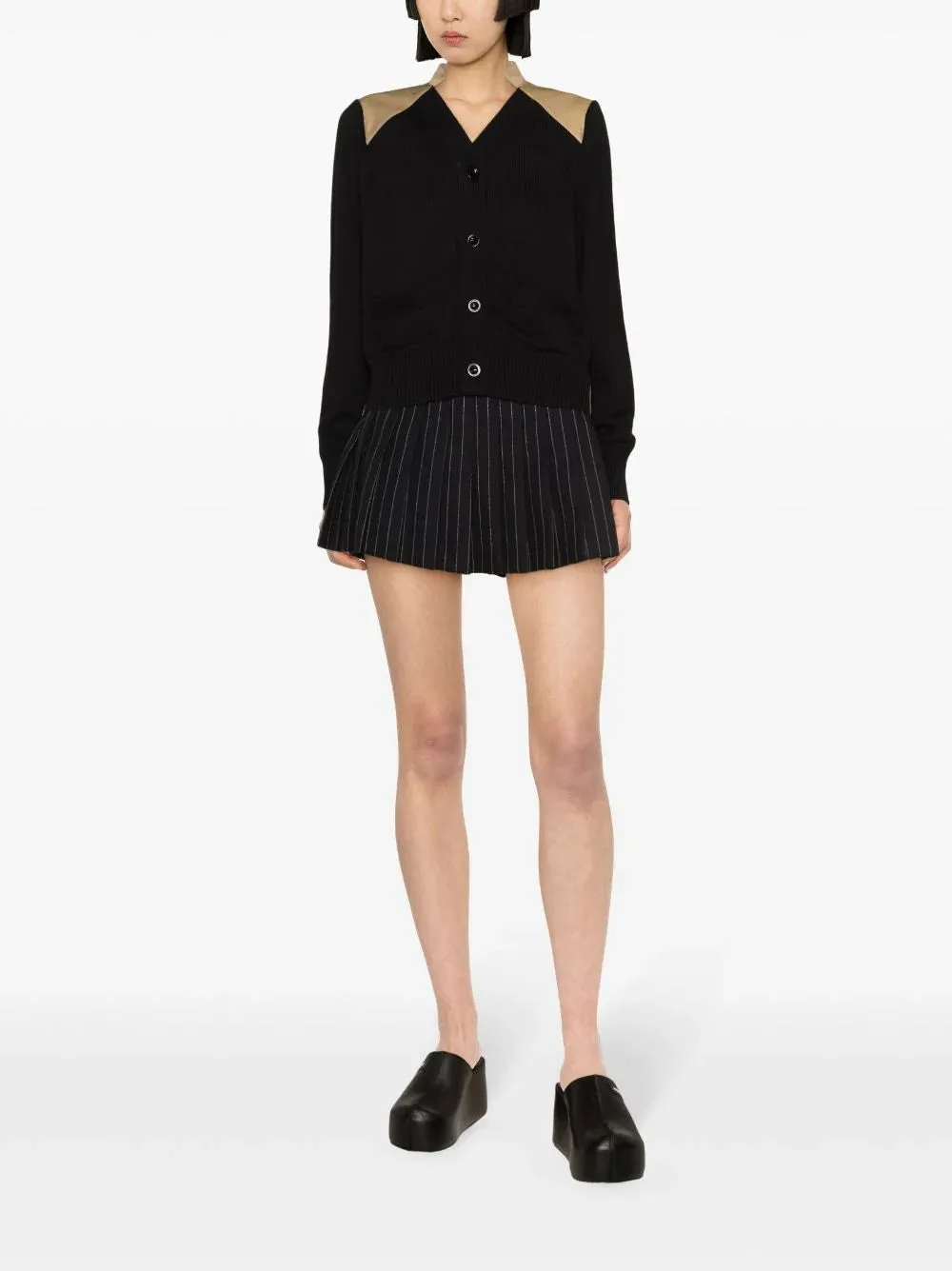 Cotton Gabardine x Knit Cardigan