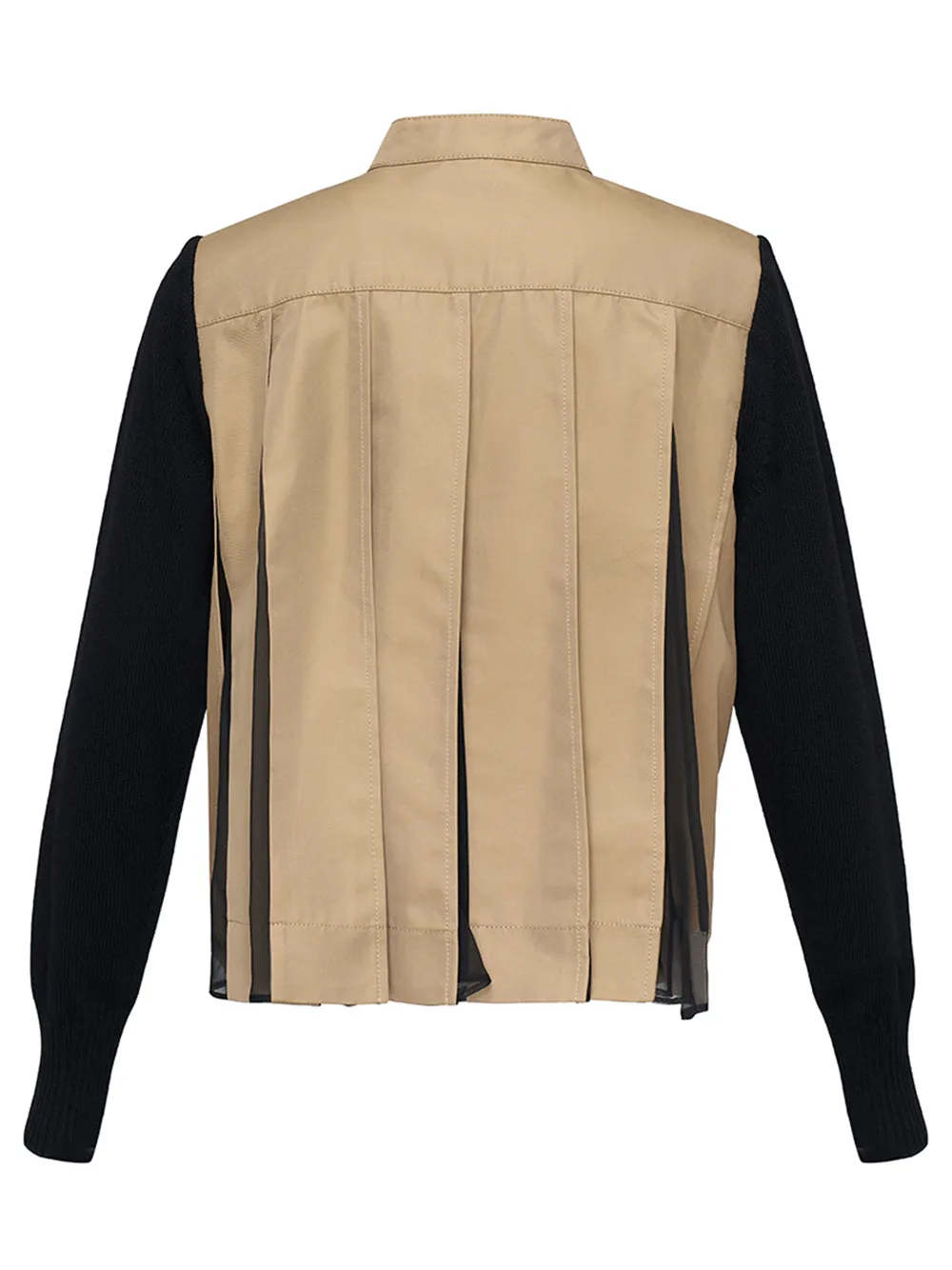 Cotton Gabardine x Knit Cardigan